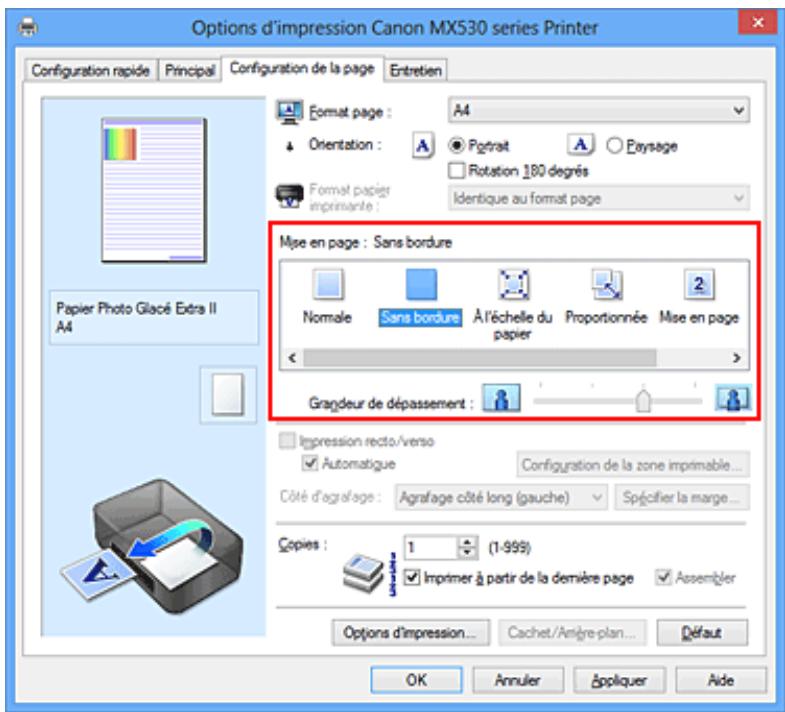 CANON MX535 - Définition d'une impression sans bordure - 1