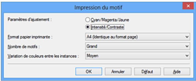 CANON MX535 - Configuration de l'impression du motif - 1