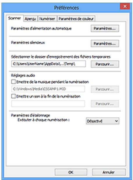 CANON MX535 - Boîte de dialogue Préférences - 1