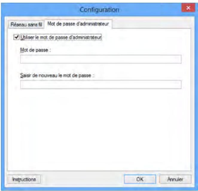CANON MX535 - Modification des paramètres dans la feuille Mot de passé d'administrateur - 1
