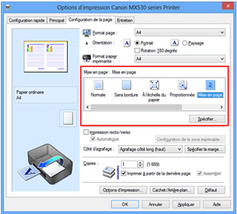 CANON MX535 - Impression mise en page - 2