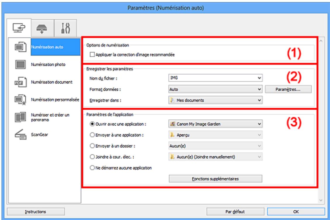 CANON MX535 - Boîte de dialogue Paramètres (Numérisation auto) - 1