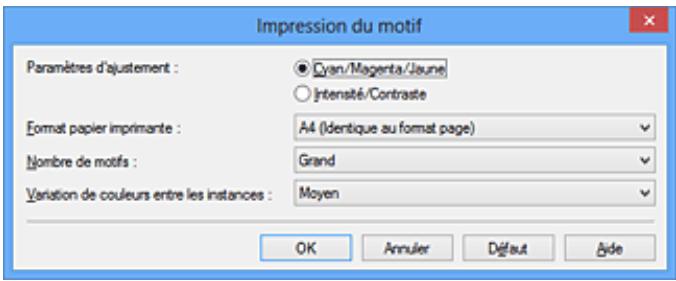 CANON MX535 - Configuration de l'impression du motif - 1