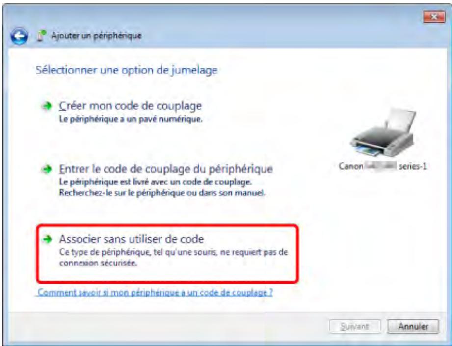 CANON MX535 - Sélectionnez Associer sans utiliser de code. - 1
