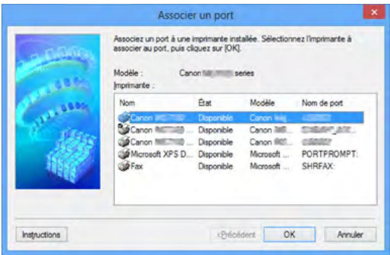 CANON MX535 - Lorsque le pilote d'imprimante n'est pas associé à un port - 1