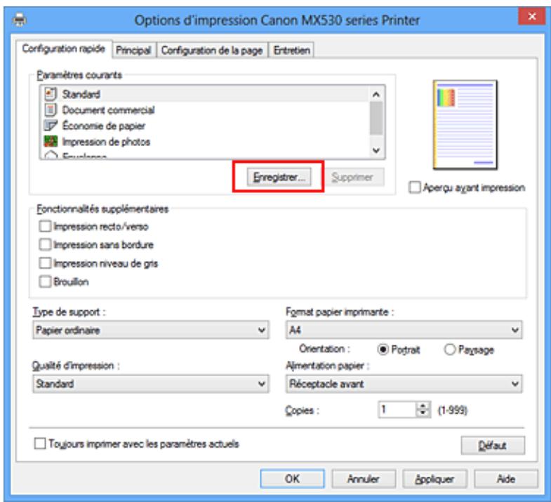 CANON MX535 - Enregistrement d'un profil d'impression - 1