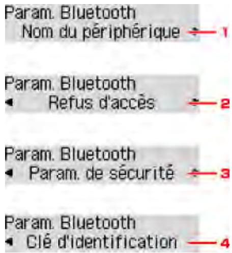 CANON MX535 - Écran Paramètres Bluetooth - 1