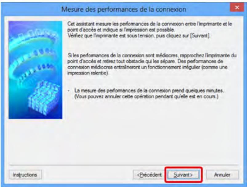 CANON MX535 - Mesure des performances de la connexion Écran (écran initial) - 1