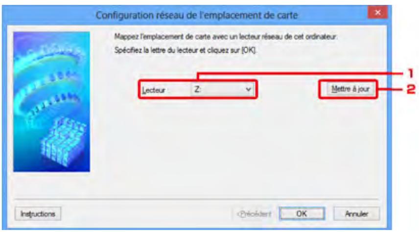 CANON MX535 - Configuration réseau de l'emplacement de carte Écran (écran de configuration) - 1