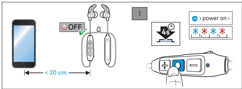 SENNHEISER CX SPORT - Appairer le casque avec un apparéil Bluetooth - 1