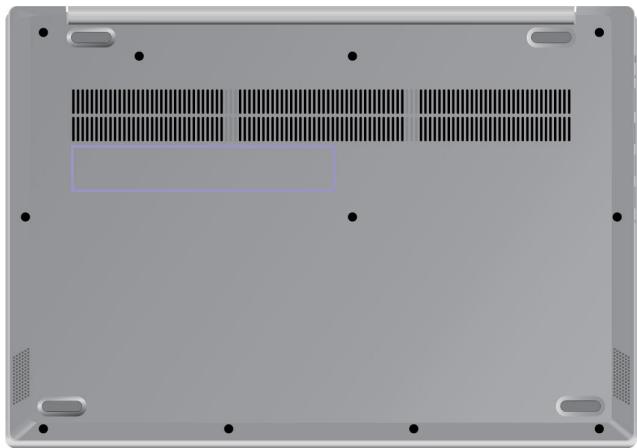 LENOVO V14 - Emplacement de l'etiquette d'identification FCC et IC - 1