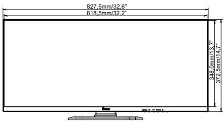 IIYAMA XUB3490WQSU-B1 - DIMENSIONS - 1
