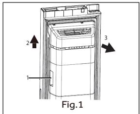 HAIER HSW59F18EIPT - Removing the ice container - 1
