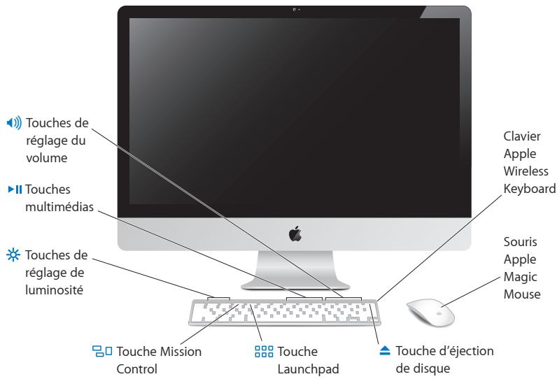APPLE MC812 - Fonctionnalités du clavier Apple Wireless Keyboard et de la souris Apple Magic Mouse - 1