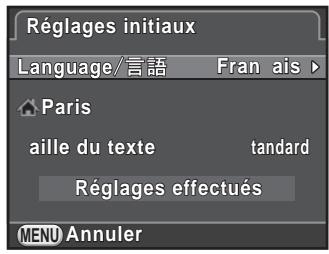 PENTAX K-500 - Sélectionnez la langue souhaitée à l'aide du bouton de navigation (▲▼▲▶) puis appuyez sur le bouton OK. - 1