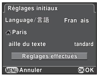 PENTAX K-500 - Appuyez sur le bouton de navigation () pour déplacer le cadre sur et appuyez sur le bouton de navigation. - 3
