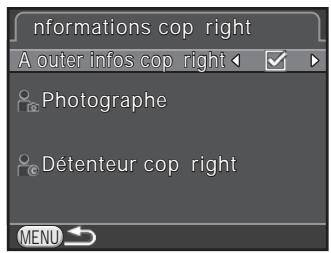 PENTAX K-500 - Réglage des informations sur le photographe - 2