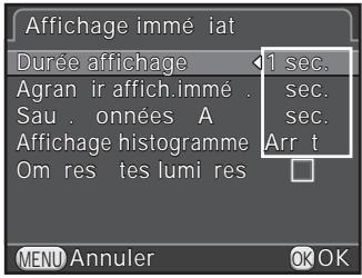 PENTAX K-500 - Réglage de l'affichage pour affichage immédiat - 1