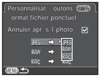 PENTAX K-500 - Choisissez un format de fichier à l'aide du bouton de navigation (▲▼). - 1