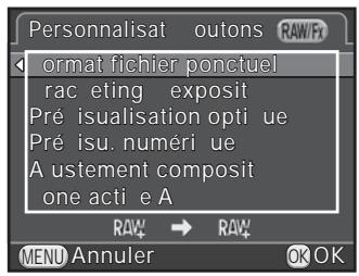 PENTAX K-500 - Sélectionnez RAW/Fx et appuyez sur le bouton de navigation (▶). - 2