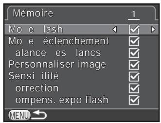PENTAX K-500 - Sélection des réglages à enregistrer dans l'appareil (Mémoire) - 2