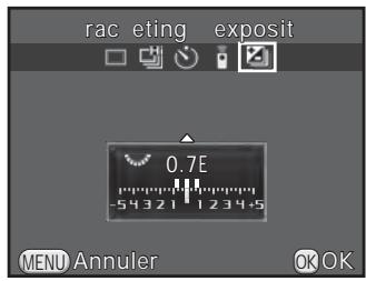PENTAX K-500 - Appuyez sur le bouton de navigation () puis reglez la valeur du bracketing. - 1