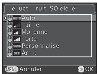 PENTAX K-500 - Appuyez sur le bouton de navigation () et utilisez le bouton de navigation ( ) pour selectionner un réglage. - 1