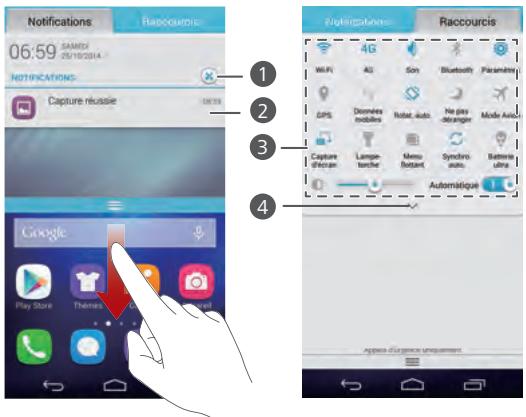 HONOR 6/N0OiR - Utilisation de la barre de notification - 1