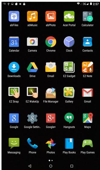 ACER B1-850-H1VK - Le menu Applications - 1