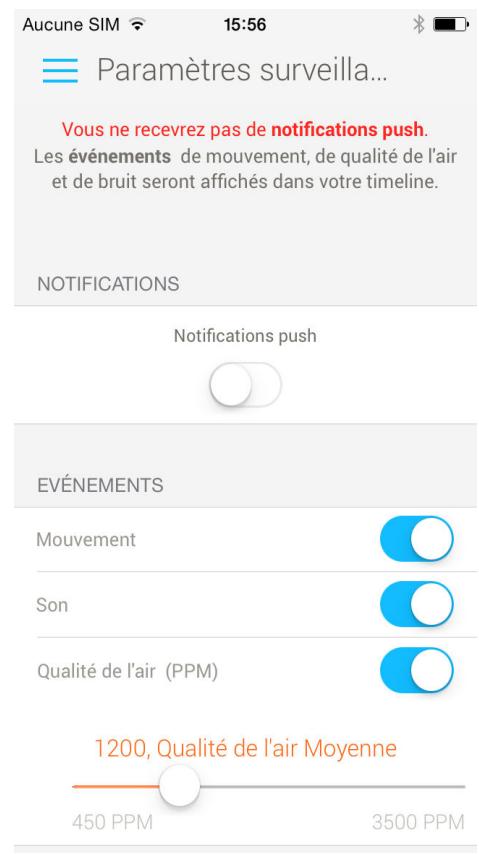 WITHINGS CAMERA HOME - Paramètres de surveillance - 3