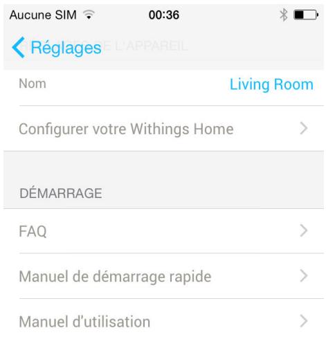 WITHINGS CAMERA HOME - Afficher la version du firmware - 4
