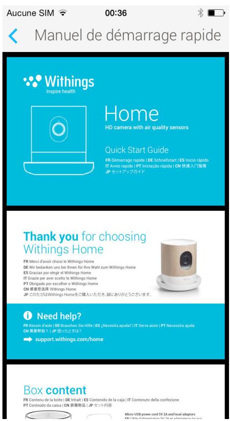 WITHINGS CAMERA HOME - Guide de démarriage rapide inclus dans l'application Withings Home - 3