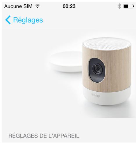 WITHINGS CAMERA HOME - Afficher la version du firmware - 2