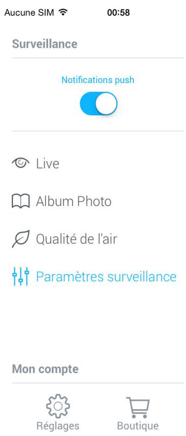 WITHINGS CAMERA HOME - Paramètres de surveillance - 1