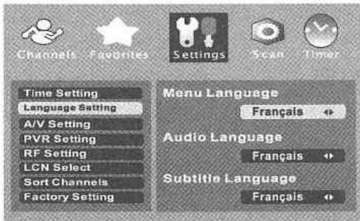 STRONGREFERENCE SRT5261 - Configuration de la langue - 1