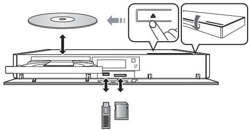 PANASONIC DMP-BDT570EG - Insérer ou enlever un support - 1