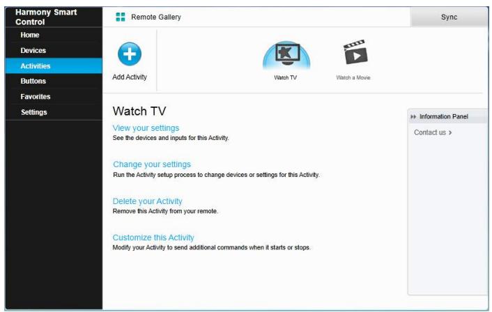 LOGITECH TELEC HARMONY SMARTC - Personnalisation d'activités à l'aide de MyHarmony - 1