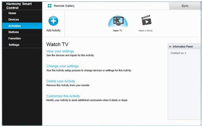 LOGITECH TELEC HARMONY SMARTC - Suppression d'activités à l'aide de MyHarmony - 1