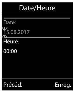 GIGASET E370A DUO BLANC - Régler la date et l'heure - 2