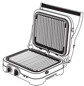 CUISINART GR47BE - Half geopende positie - 1