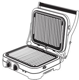 CUISINART GR47BE - Position à moitié ouverte - 1