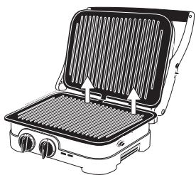 CUISINART GR47BE - Einsetzen der Platten: - 2