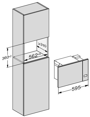 MIELE TSC223 - Dimensions d'encastrement - 1