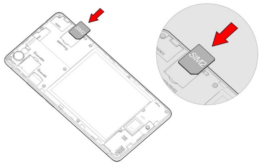 WIKO FEVER WHITE/GOLD - - Insertion des cartes SIM - 3