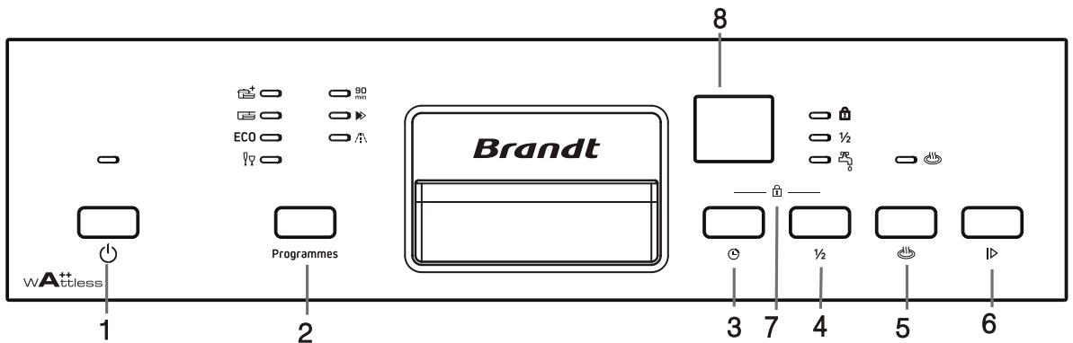 DARTY LAVE VAISSELLE DFS1010X - Bandeau de commandes - 1