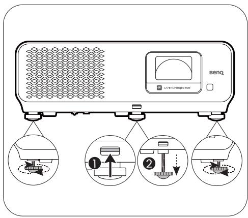 BENQ X500 - Ajustement de l'angle de projection - 1
