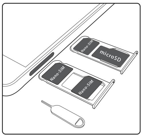 HONOR 7K BLACK - Insérer des cartes SIM et Micro SD - 1