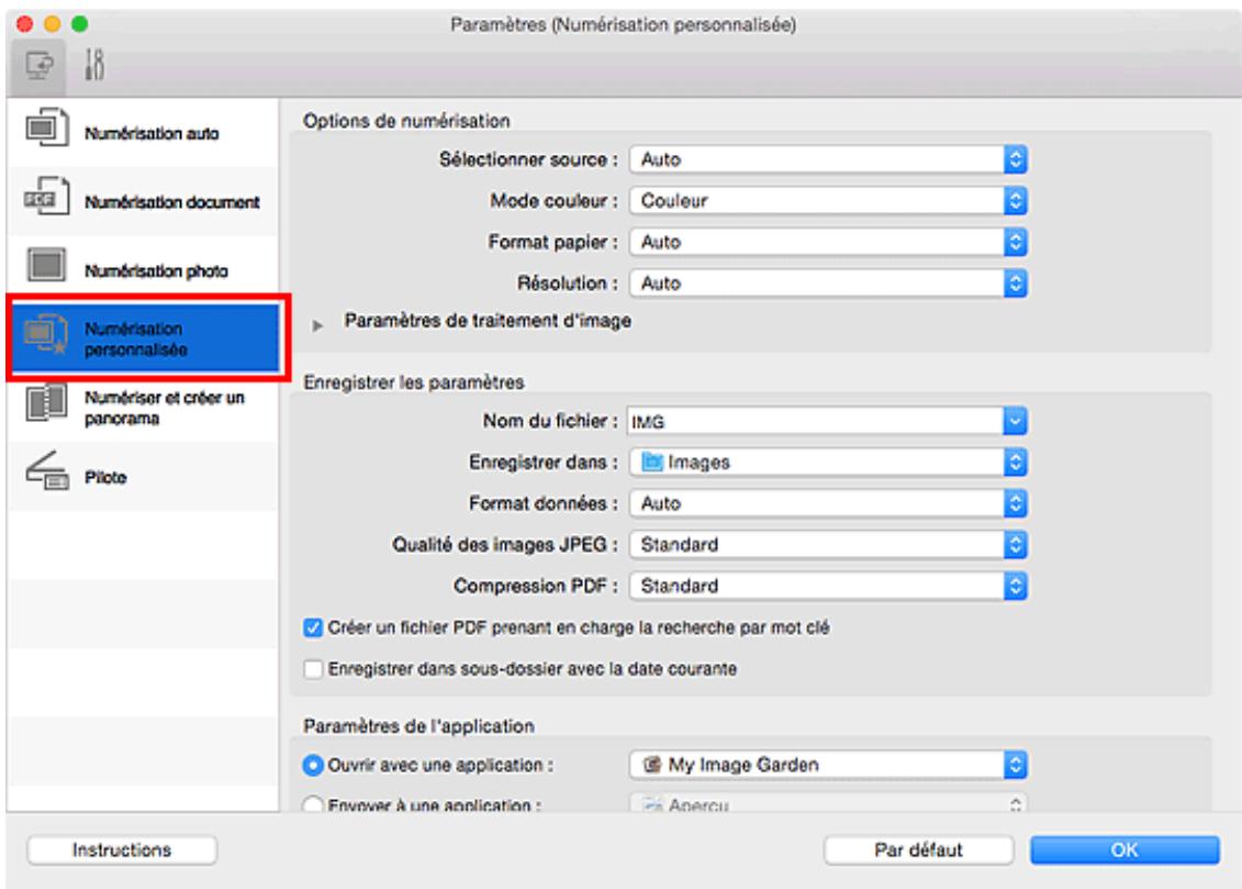 CANON G2501 - Cliquez sur Numérisation personalisée. - 1