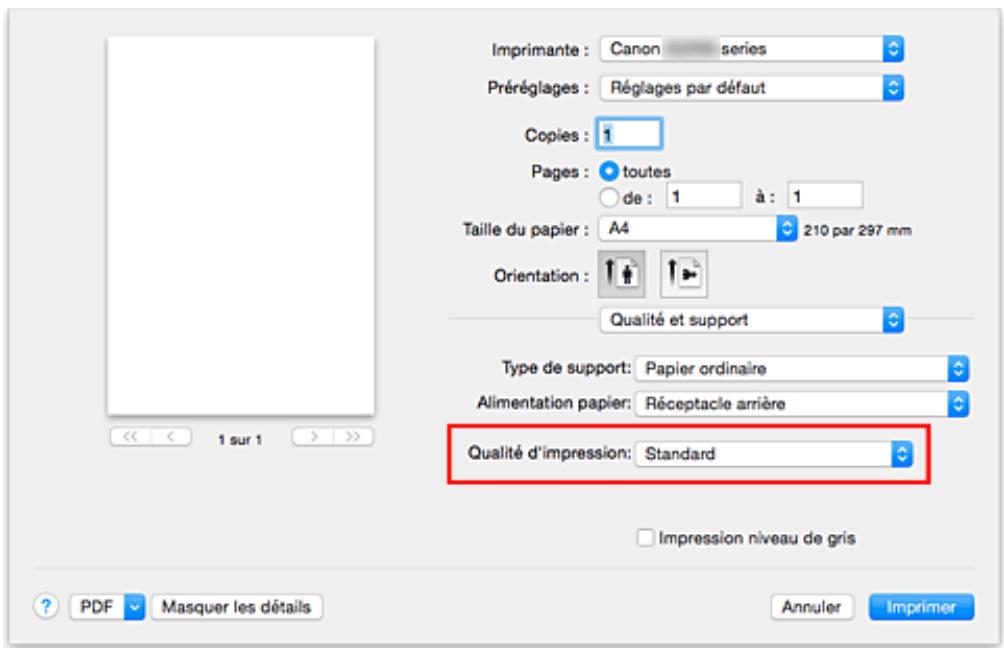 CANON G2501 - Sélectionnez la qualité d'impression. - 1