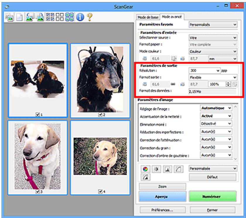 CANON G2501 - Paramètres de sortie - 1